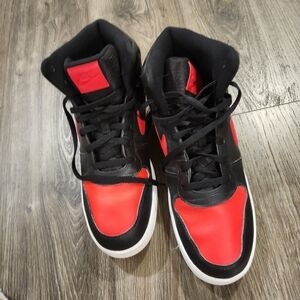 Nike Red and Black High-Top Sneakers